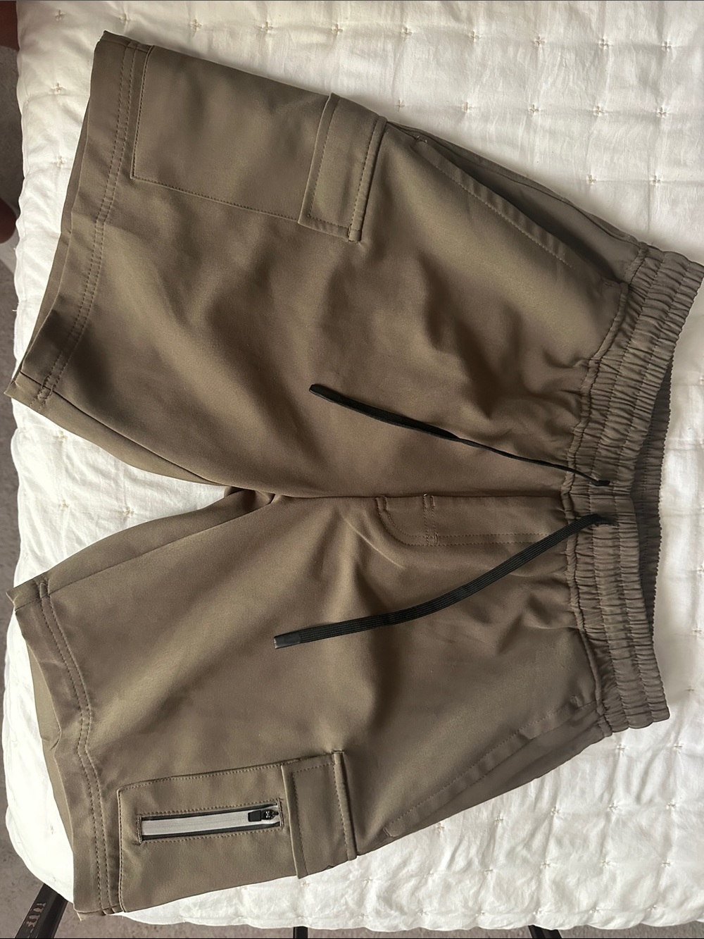 Men's Cargo Drawstring Shorts with Zipper Pocket